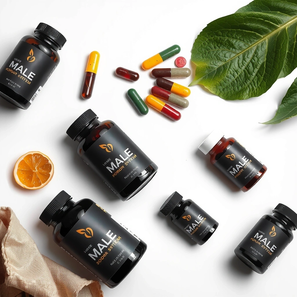 Male body support systems and supplements